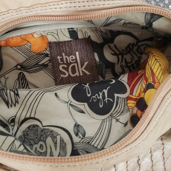 Cream/Tan Faux Leather Shoulder Bag w/ Zip - Picture 4 of 4